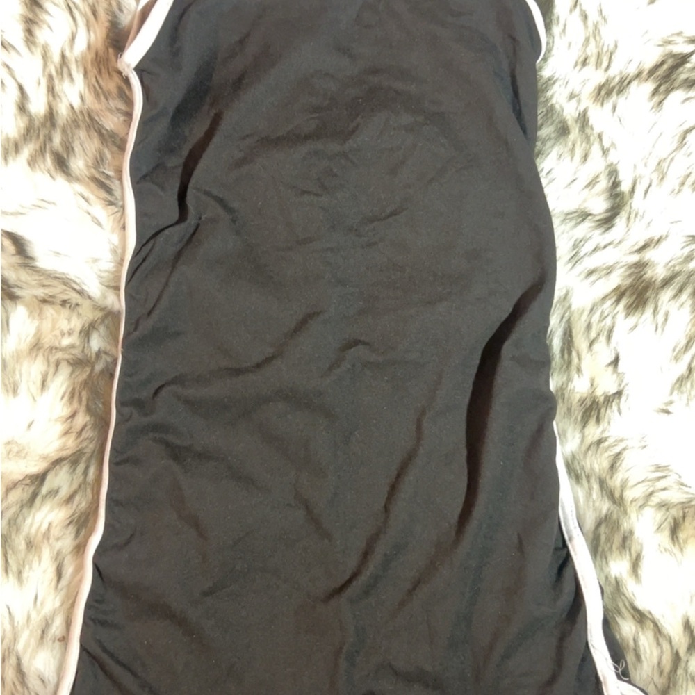 Fashion Nova Black Sleeveless Romper with White Trim